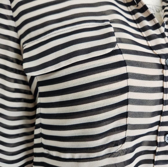 Vintage Sheer Striped Blouse - Picture 6 of 12